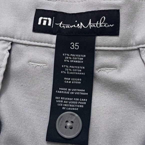 Travis Mathew Shorts Mens 35 Performance Golf Stretch Geometric Palm Tree Gray - Picture 4 of 4